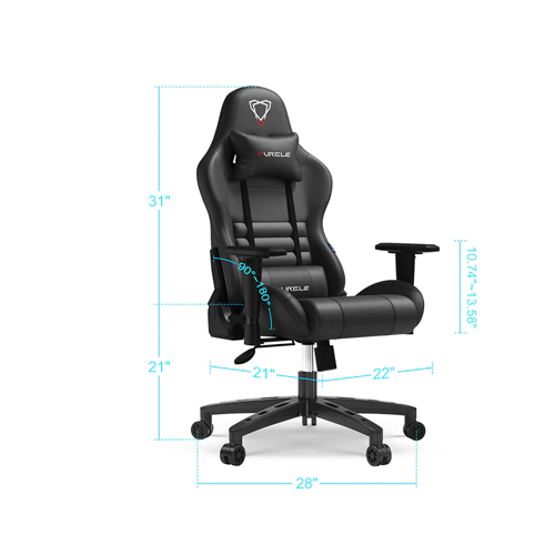 FURGLE CARRY SERIES RACING STYLE GAMING CHAIR-BLACK