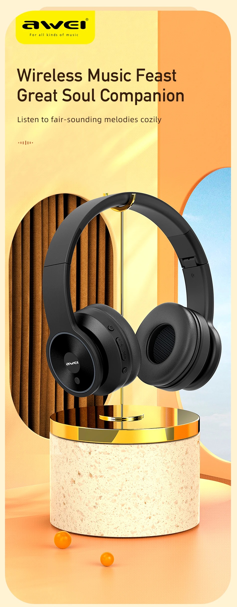 Awei A996BL Wireless Gaming Headphone