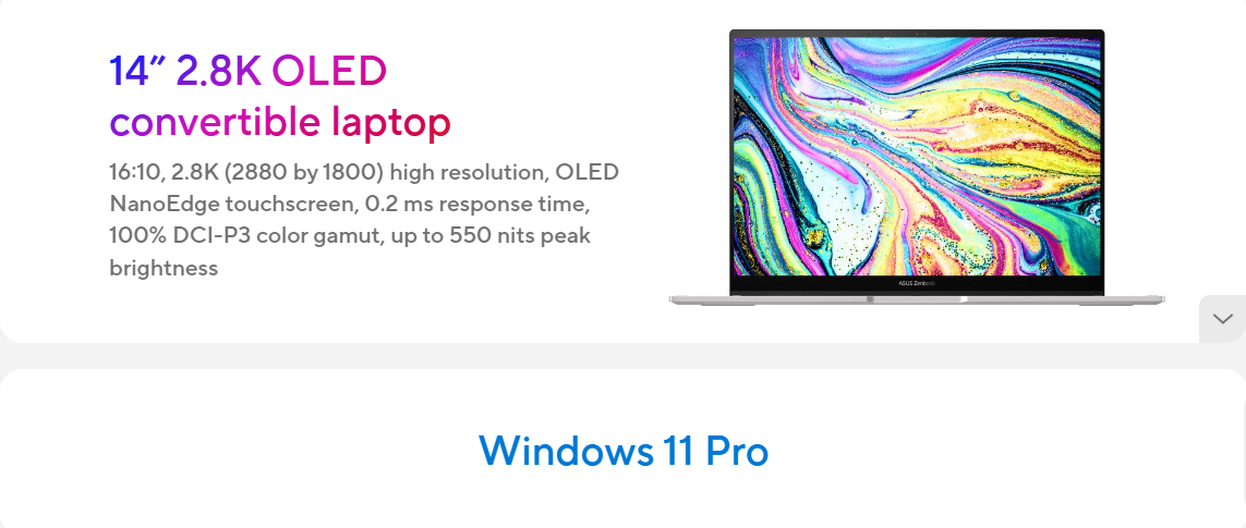 Asus Zenbook 14 Flip Oled Up3404va laptop