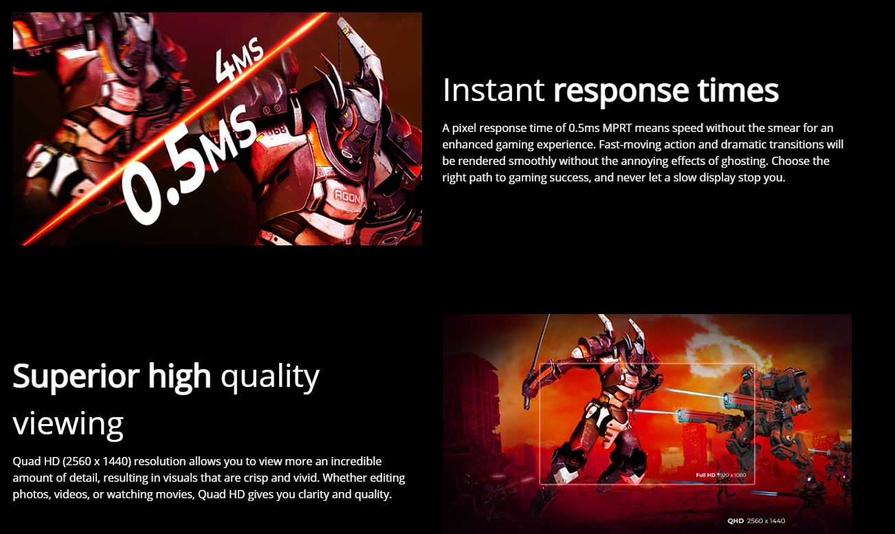 AOC Q27G4 27-inch 180Hz Fast IPS 2K Gaming Monitor