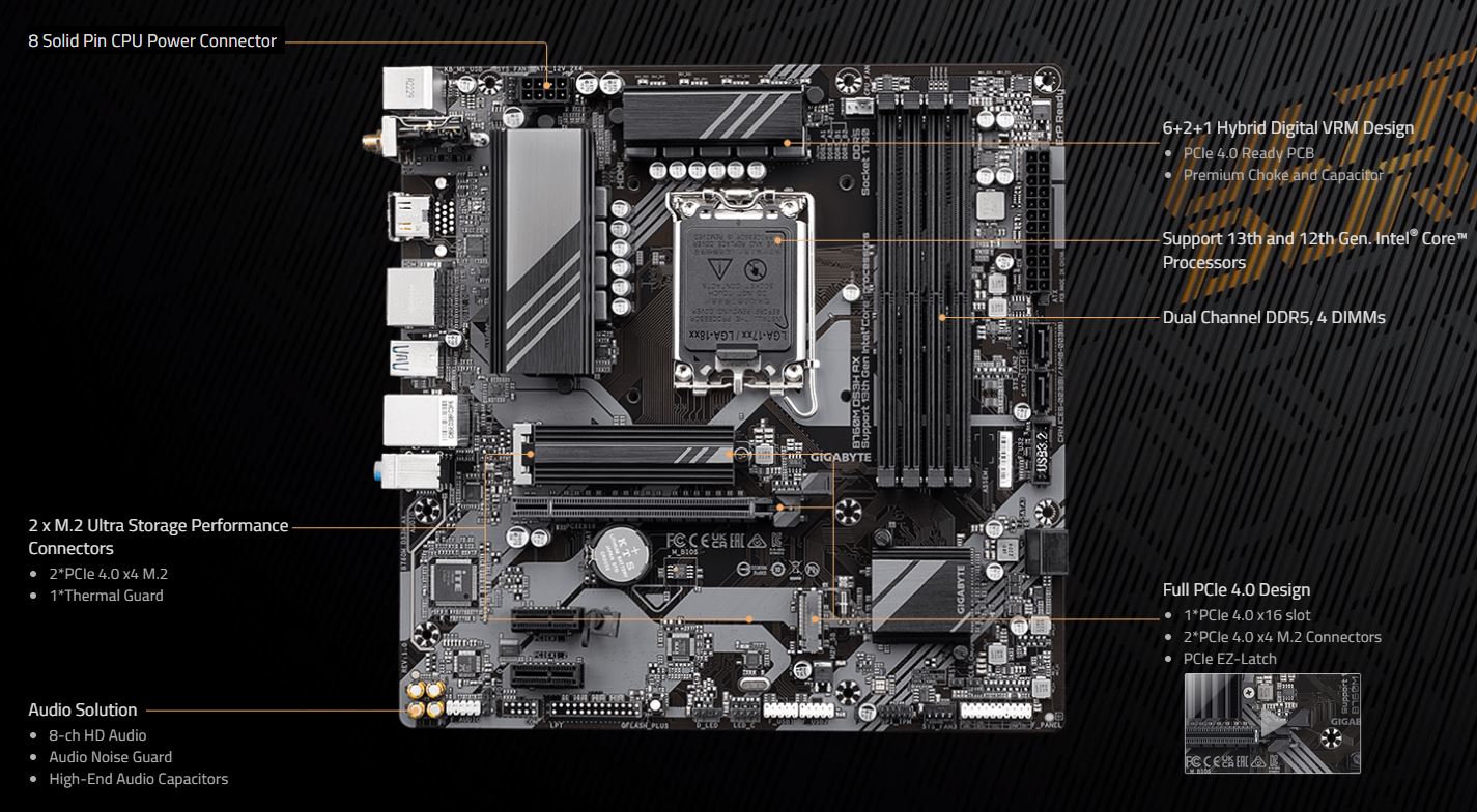 B760M DS3H AX DDR5 MOTHERBOARD