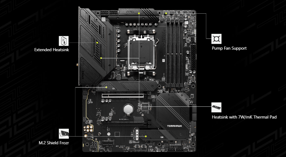 MSI MAG B650 TOMAHAWK WIFI Motherboard MSI MAG B650 TOMAHAWK WIFI Motherboard