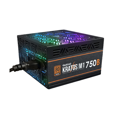 Gamdias Kratos M1750B 750 Watt 80+ Bronze Addressable RGB Power Supply