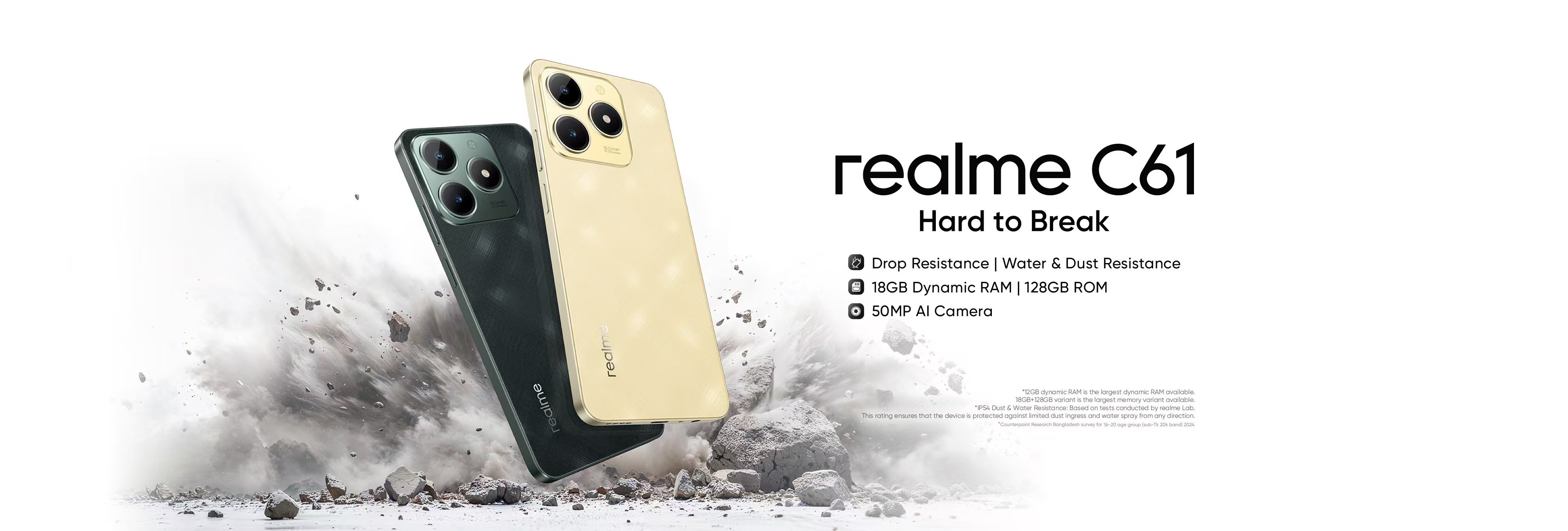 Realme C61 6GB RAM 128 GB ROM Smartphone price in bd