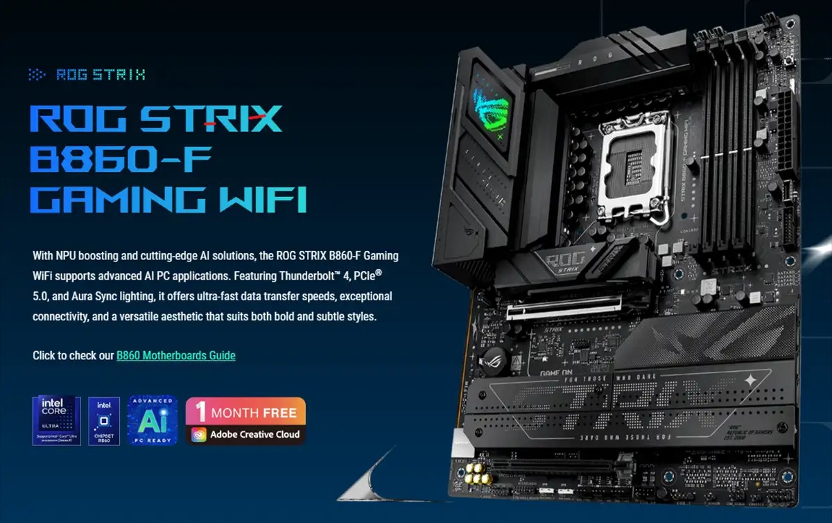 ASUS ROG STRIX B860-F GAMING WIFI Motherboard Price In BD