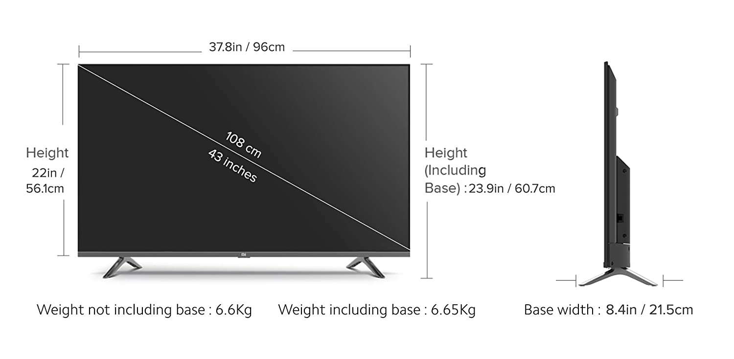 Телевизор 43 дюйма Размеры