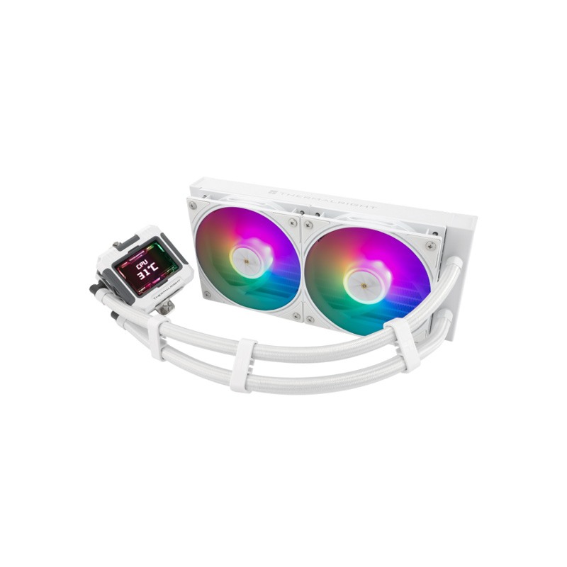 Thermalright Frozen Warframe 360 Black CPU Water Cooler con 3 ventole PWM con 2000 giri/min, schermo LCD IPS con risoluzione 320 * 240, raffreddamento liquido CPU, PC Aio Cooler per AMD: AM4/AM5/Intel