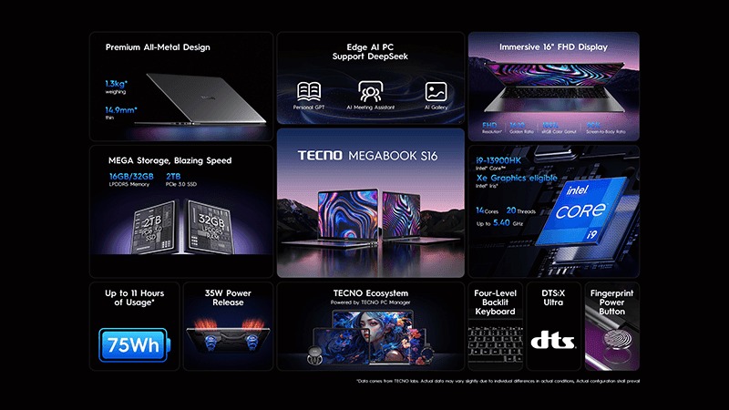 Tecno Megabook S16 AI Laptop Price in Bangladesh